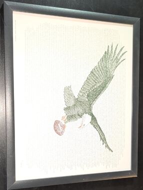 Framed Philadelphia Eagles Print with Football Accent - Green & Brown
